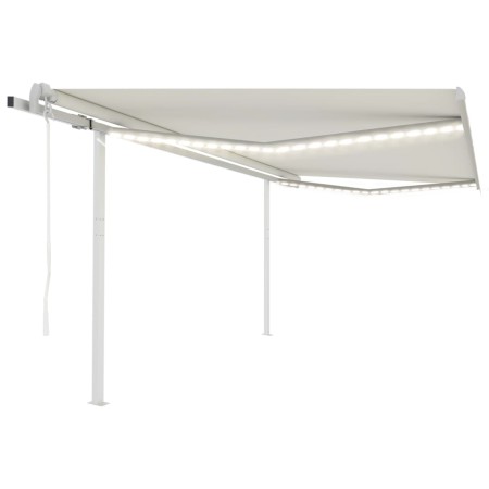 Automatic awning with LED wind sensor cream 4.5x3 m by vidaXL, Awnings - Ref: Foro24-3069972, Price: 713,63 €, Discount: %