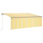 Toldo retráctil automático persiana LED 4,5x3m amarillo blanco de vidaXL, Toldos - Ref: Foro24-3069448, Precio: 486,99 €, Des...