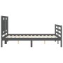 Estructura de cama con cabecero madera maciza gris 140x190 cm de vidaXL, Camas y somieres - Ref: Foro24-3194033, Precio: 177,...