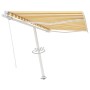 Yellow and white retractable manual foot awning 350x250 cm by vidaXL, Awnings - Ref: Foro24-3069518, Price: 484,54 €, Discoun...