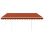 Toldo manual retráctil con postes naranja y marrón 4x3 m de vidaXL, Toldos - Ref: Foro24-3069940, Precio: 571,43 €, Descuento: %