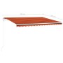 Retractable manual awning with orange and brown poles, 4x3 m. by vidaXL, Awnings - Ref: Foro24-3069940, Price: 571,43 €, Disc...