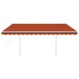 Manual retractable awning with orange and brown poles 4.5x3 m by vidaXL, Awnings - Ref: Foro24-3069960, Price: 470,99 €, Disc...