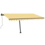 Toldo de pie automático amarillo y blanco 450x350 cm de vidaXL, Toldos - Ref: Foro24-3069848, Precio: 601,32 €, Descuento: %