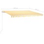 Automatic retractable awning with yellow and white poles 4.5x3 m by vidaXL, Awnings - Ref: Foro24-3069968, Price: 476,86 €, D...