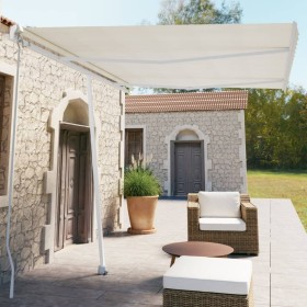 Cream retractable manual foot awning 350x250 cm by vidaXL, Awnings - Ref: Foro24-3069517, Price: 498,99 €, Discount: %