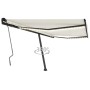 Retractable manual awning with cream-colored LED lights 400x350 cm by vidaXL, Awnings - Ref: Foro24-3069822, Price: 562,98 €,...