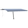 Toldo automático LED sensor de viento azul y blanco 500x350 cm de vidaXL, Toldos - Ref: Foro24-3069871, Precio: 788,59 €, Des...