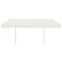 Manual retractable awning with cream poles 4.5x3 m by vidaXL, Awnings - Ref: Foro24-3069957, Price: 469,53 €, Discount: %