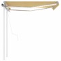 Toldo automático LED sensor de viento amarillo blanco 3,5x2,5 m de vidaXL, Toldos - Ref: Foro24-3069933, Precio: 559,98 €, De...