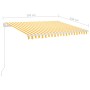 Toldo automático LED sensor de viento amarillo blanco 3,5x2,5 m de vidaXL, Toldos - Ref: Foro24-3069933, Precio: 559,98 €, De...