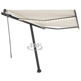 Automatic awning with LED wind sensor cream color 300x250cm by vidaXL, Awnings - Ref: Foro24-3069712, Price: 599,26 €, Discou...