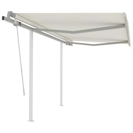 Toldo retráctil manual con postes crema 3,5x2,5 m de vidaXL, Toldos - Ref: Foro24-3069917, Precio: 472,02 €, Descuento: %