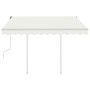 Toldo retráctil manual con postes crema 3,5x2,5 m de vidaXL, Toldos - Ref: Foro24-3069917, Precio: 472,02 €, Descuento: %