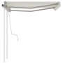 Toldo retráctil manual con postes crema 3,5x2,5 m de vidaXL, Toldos - Ref: Foro24-3069917, Precio: 472,02 €, Descuento: %