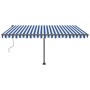 Toldo automático LED sensor de viento azul y blanco 450x350 cm de vidaXL, Toldos - Ref: Foro24-3069851, Precio: 744,99 €, Des...