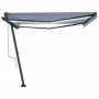 Toldo automático LED sensor de viento azul y blanco 450x350 cm de vidaXL, Toldos - Ref: Foro24-3069851, Precio: 744,99 €, Des...