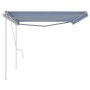 Toldo manual retráctil con postes azul y blanco 5x3 m de vidaXL, Toldos - Ref: Foro24-3069976, Precio: 505,25 €, Descuento: %