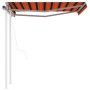 Toldo retráctil automático con postes naranja y marrón 3,5x2,5m de vidaXL, Toldos - Ref: Foro24-3069930, Precio: 458,25 €, De...