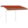 Toldo retráctil automático con postes naranja y marrón 3,5x2,5m de vidaXL, Toldos - Ref: Foro24-3069930, Precio: 458,25 €, De...