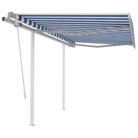 Manual retractable awning with blue and white LED 3x2.5 m by vidaXL, Awnings - Ref: Foro24-3069896, Price: 321,33 €, Discount: %