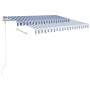 Toldo manual retráctil con LED azul y blanco 3x2,5 m de vidaXL, Toldos - Ref: Foro24-3069896, Precio: 326,97 €, Descuento: %