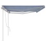 Manual retractable awning with blue and white poles 6x3 m by vidaXL, Awnings - Ref: Foro24-3069996, Price: 651,80 €, Discount: %