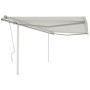 Retractable manual awning with cream-colored posts 4x3 m by vidaXL, Awnings - Ref: Foro24-3069937, Price: 582,07 €, Discount: %