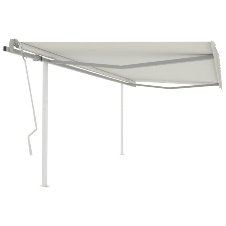 Retractable manual awning with cream-colored posts 4x3 m by vidaXL, Awnings - Ref: Foro24-3069937, Price: 582,07 €, Discount: %