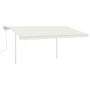 Retractable manual awning with cream-colored posts 4x3 m by vidaXL, Awnings - Ref: Foro24-3069937, Price: 582,07 €, Discount: %