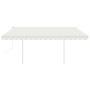 Retractable manual awning with cream-colored posts 4x3 m by vidaXL, Awnings - Ref: Foro24-3069937, Price: 582,07 €, Discount: %