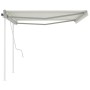 Retractable manual awning with cream-colored posts 4x3 m by vidaXL, Awnings - Ref: Foro24-3069937, Price: 582,07 €, Discount: %