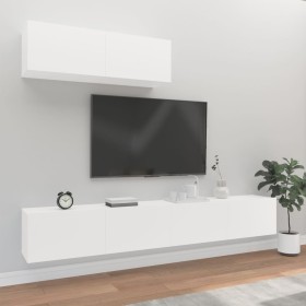 Set de muebles de TV 3 piezas madera contrachapada blanco de vidaXL, Muebles TV - Ref: Foro24-3114478, Precio: 148,52 €, Desc...