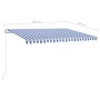 Manual retractable awning with blue and white poles 4.5x3 m by vidaXL, Awnings - Ref: Foro24-3069966, Price: 476,35 €, Discou...