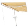 Yellow and white manual retractable foot awning 500x350 cm by vidaXL, Awnings - Ref: Foro24-3069658, Price: 571,16 €, Discoun...