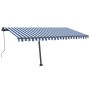 Toldo automático LED sensor de viento azul y blanco 400x350 cm de vidaXL, Toldos - Ref: Foro24-3069831, Precio: 752,00 €, Des...