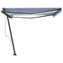 Toldo automático LED sensor de viento azul y blanco 400x350 cm de vidaXL, Toldos - Ref: Foro24-3069831, Precio: 752,00 €, Des...