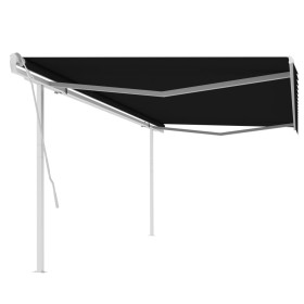 Manual retractable awning with anthracite gray poles 5x3 m by vidaXL, Awnings - Ref: Foro24-3069979, Price: 505,99 €, Discoun...