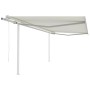 Automatic retractable awning with cream posts 4x3.5 m by vidaXL, Awnings - Ref: Foro24-3070027, Price: 591,19 €, Discount: %