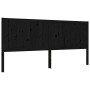 Bed frame with black solid wood headboard 200x200 cm by vidaXL, Beds and slatted bases - Ref: Foro24-3194530, Price: 188,06 €...