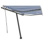 Toldo manual retráctil con LED azul y blanco 300x250 cm de vidaXL, Toldos - Ref: Foro24-3069701, Precio: 362,82 €, Descuento: %