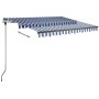 Toldo manual retráctil con LED azul y blanco 300x250 cm de vidaXL, Toldos - Ref: Foro24-3069701, Precio: 362,82 €, Descuento: %