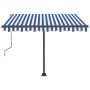 Toldo manual retráctil con LED azul y blanco 300x250 cm de vidaXL, Toldos - Ref: Foro24-3069701, Precio: 362,82 €, Descuento: %