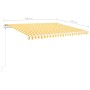 Manual retractable awning with yellow and white poles 4x3.5 m by vidaXL, Awnings - Ref: Foro24-3070018, Price: 444,99 €, Disc...