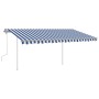 Manual retractable awning with blue and white LED 4x3.5 m by vidaXL, Awnings - Ref: Foro24-3070021, Price: 477,25 €, Discount: %