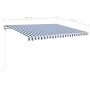 Manual retractable awning with blue and white LED 4x3.5 m by vidaXL, Awnings - Ref: Foro24-3070021, Price: 477,25 €, Discount: %