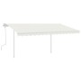 Toldo manual retráctil con postes crema 4x3,5 m de vidaXL, Toldos - Ref: Foro24-3070017, Precio: 452,15 €, Descuento: %