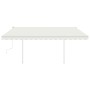 Toldo manual retráctil con postes crema 4x3,5 m de vidaXL, Toldos - Ref: Foro24-3070017, Precio: 452,15 €, Descuento: %