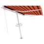 Toldo de pie retráctil manual naranja y marrón 300x250 cm de vidaXL, Toldos - Ref: Foro24-3069500, Precio: 334,87 €, Descuent...