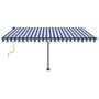 Manual retractable awning with blue and white LED 400x350 cm by vidaXL, Awnings - Ref: Foro24-3069821, Price: 563,55 €, Disco...